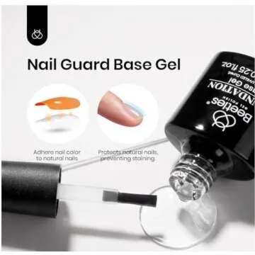 Beetles Gel Nail Polish Set- 4Pcs 7.5ml Black White Gel Nail Polish with No Wipe Top Coat and Base Coat Set Soak Off UV LED Lamp Manicure Salon DIY at Home Gifts for Her Women
