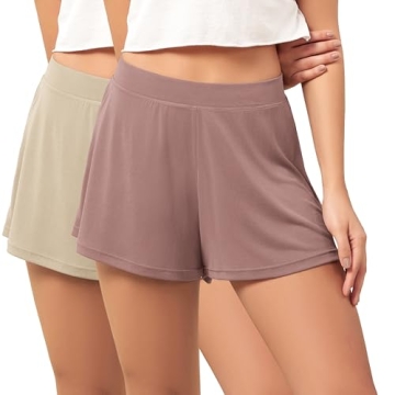 ODODOS 2-Pack Modal Soft Lounge Shorts - Cozy Pajama Bottoms