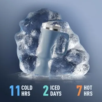 KISSKIND 40 oz Insulated Tumbler with Straw and Lid