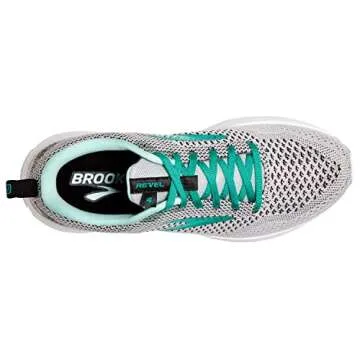 Brooks Women's Revel 4 Running Shoe - Grey/Fair Aqua/Black - 7