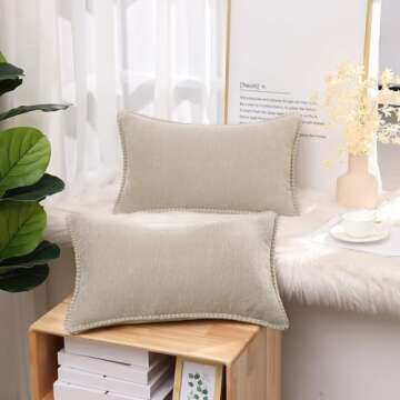 decorUhome Chenille Soft Throw Pillow Covers - Set of 2