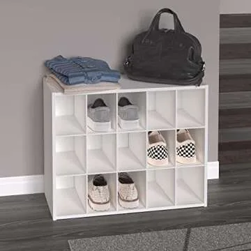 ClosetMaid 15 Cube Stackable Storage Organizer for Shoes Bags, Crafts, Hobbies with Wood Shelves, fo...