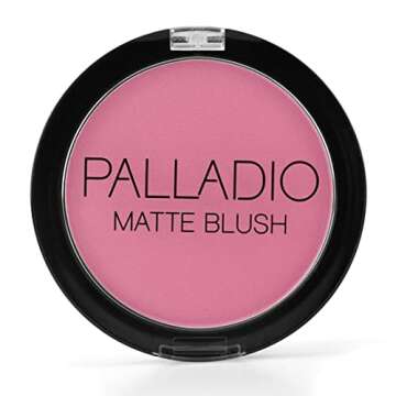 Palladio Matte Blush, Brushes onto Cheeks Smoothly, Soft Matte Look and Even Finish, Flawless Velvet...