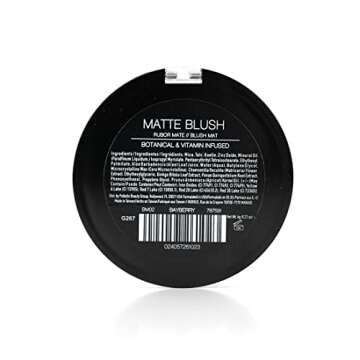 Palladio Matte Blush, Brushes onto Cheeks Smoothly, Soft Matte Look and Even Finish, Flawless Velvety Coverage, Effortless Blending Makeup, Flatters the Face, Convenient Compact, Bayberry