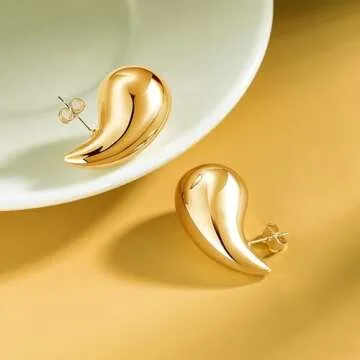 Stylish PANSHI Chunky Gold Drop Earrings for Women