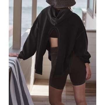 TERIVEEK Women Oversized Open Back Workout Hoodie