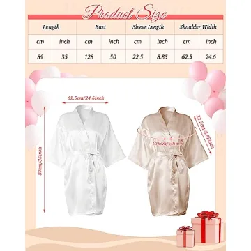 Silky Kimono Robes for Bridesmaids - 12 Pcs Set