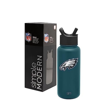 Philadelphia Eagles Water Bottle with Straw Lid - NFL Approved