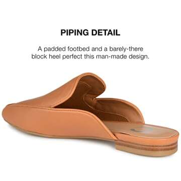 Journee Womens Akza Slip On Square Toe Mules Flats