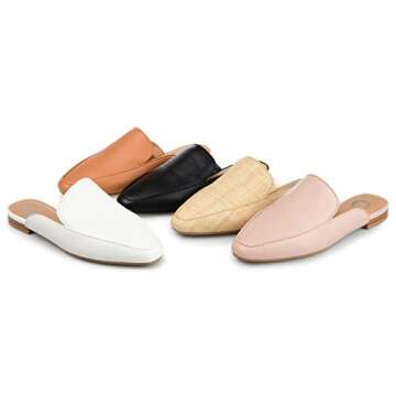 Journee Womens Akza Slip On Square Toe Mules Flats