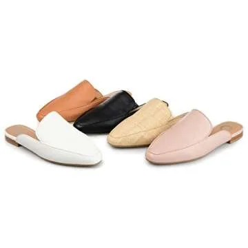 Journee Womens Akza Slip On Square Toe Mules Flats