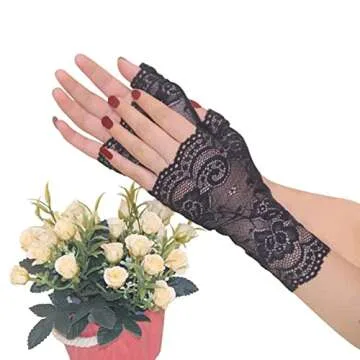 Elegant Lace Fingerless Gloves for Women - Stylish Accessory