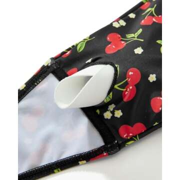 MOSHENGQI Women High Waisted High Cut Bikini Push Up Bandeau Swimsuits (S, Black Cherry)