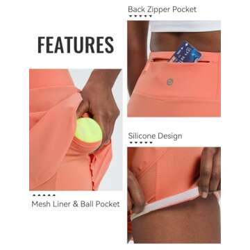 BALEAF Women's Pleated Tennis Skirts with Pockets