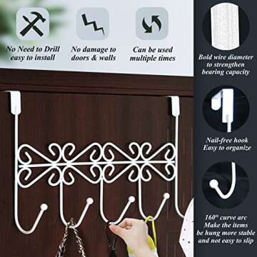 Youdepot Over The Door Hook - Durable & Stylish Storage Solution