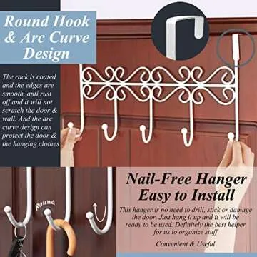 Youdepot Over The Door Hook - Durable & Stylish Storage Solution