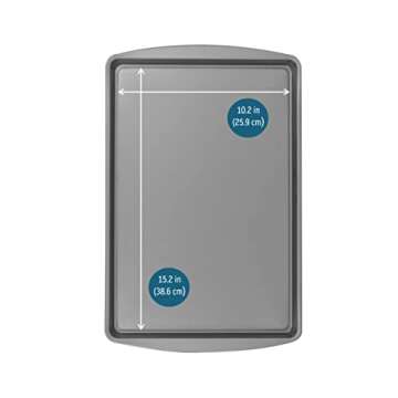 G & S Metal Products Company ProBake Nonstick Cookie Sheet Baking Pan, 15.2" x 10.2" x 0.7", Gray