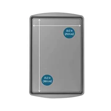 G & S Metal Products Company ProBake Nonstick Cookie Sheet Baking Pan, 15.2" x 10.2" x 0.7", Gray