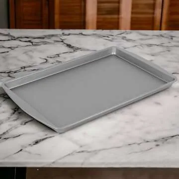 G & S Metal Products Company ProBake Nonstick Cookie Sheet Baking Pan, 15.2" x 10.2" x 0.7", Gray