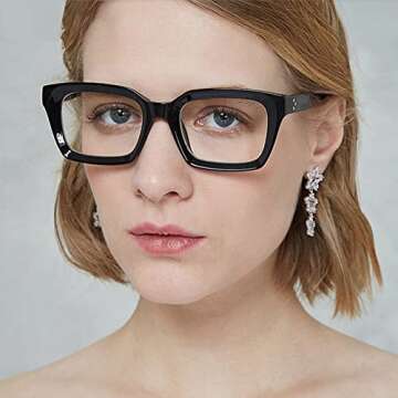 Pro Acme Vintage Clear Lens Glasses for Women, Non-prescription Classic Square Eyewear Frame, Women?...