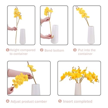 BOMAROLAN Faux Butterfly Orchid 4 Pcs for Elegant Decor