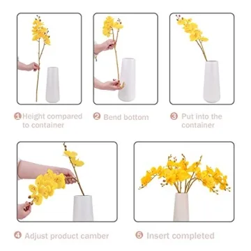 BOMAROLAN Faux Butterfly Orchid 4 Pcs for Elegant Decor