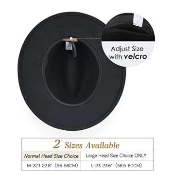 FURTALK Fedora Hats for Men Women 100% Australian Wool Felt Wide Brim Hat Leather Belt Crushable Packable
