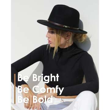 FURTALK Fedora Hats for Men Women 100% Australian Wool Felt Wide Brim Hat Leather Belt Crushable Packable