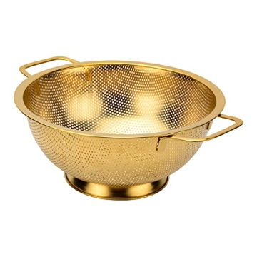 Snailhouse Gold Colander - 3 Quart Stainless Steel Strainer