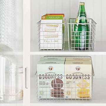 iDesign Classico Wire Storage Basket, Satin Silver, 12 x 16 x 6 Inch, 1 Piece
