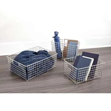 iDesign Classico Wire Storage Basket for Home Organization