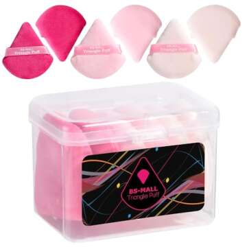 Makeup Sponge Set BS-MALL Blender Sponges 7 Pcs for Liquid, Cream, and Powder with 6 PCS Triangle Powder Puff