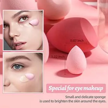 Makeup Sponge Set BS-MALL Blender Sponges 7 Pcs for Liquid, Cream, and Powder with 6 PCS Triangle Powder Puff