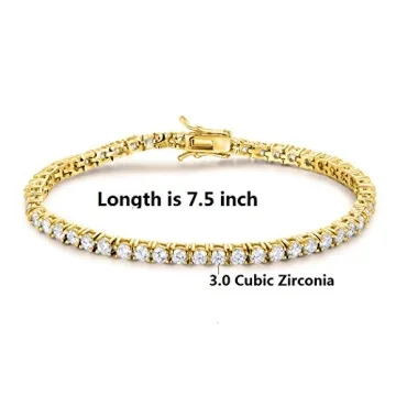 Gemsme 18K Gold Plated Zirconia Tennis Bracelet for All