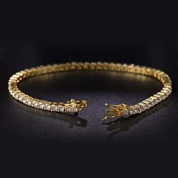 Gemsme 18K Gold Plated Zirconia Tennis Bracelet for All