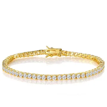 Gemsme 18K Gold Plated Zirconia Tennis Bracelet for All