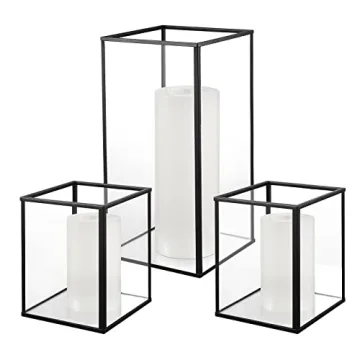 yshengood Stylish Hurricane Candle Holder Set of 3 Pcs
