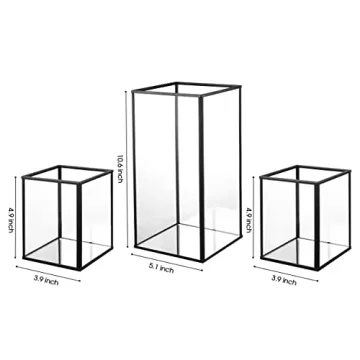 yshengood Stylish Hurricane Candle Holder Set of 3 Pcs