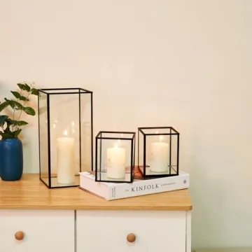 yshengood Stylish Hurricane Candle Holder Set of 3 Pcs