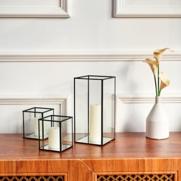 yshengood Stylish Hurricane Candle Holder Set of 3 Pcs