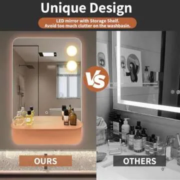 32-inch LED Bathroom Mirror with Storage & Dimmable Light