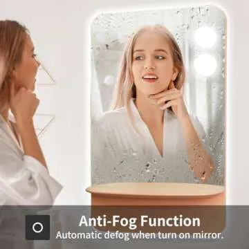 32-inch LED Bathroom Mirror with Storage & Dimmable Light