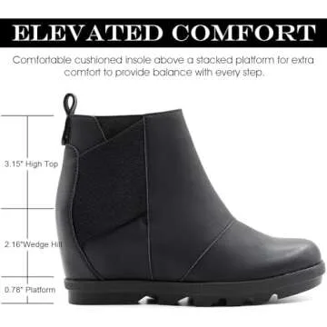 Athlefit Women's Stylish Wedge Booties - Comfort & Fashion Combined