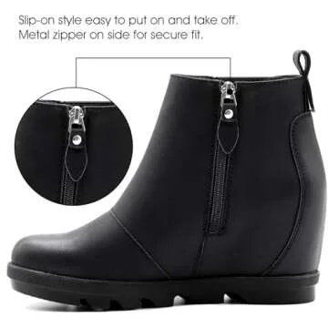 Stylish Athlefit Women's Wedge Boots with Comfort