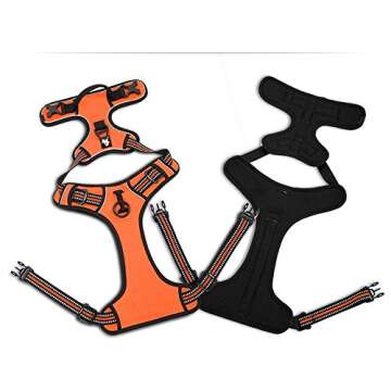 Best No Pull Dog Harness with 16ft Retractable Dog Leash Set, Soft Mesh Dog Vest Harness No Escape, Reflective & Heavy Duty for Medium Large Breeds Doggies Outdoor Adventure/Training/Walking/Hiking