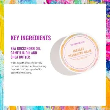 Good Molecules Instant Cleansing Balm - Facial Cleanser and Makeup Remover with Shea Butter, Sea Buckthorn, and Camellia Oils - Skincare for Face and Eyes