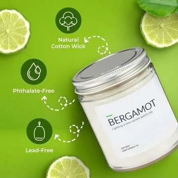 1OAK Soy Wax Scented Candle - Bergamot 7oz Long Burn