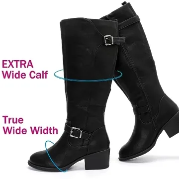 Luoika Extra Wide Calf Knee High Boots for Women