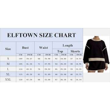 ELFTOWN Women's Casual Fall Sweatshirts Short Skorts Set 2 Piece Outfit Tracksuits Skirt Top Matching Set (Small, Green)