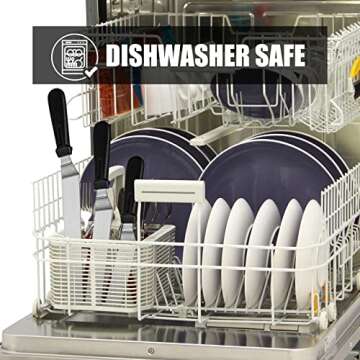 TACGEA Icing Spatula, Offset Spatula for Cake Decorating, Baking, Angled Frosting Spatula with 6, 8 10 inch Stainless Steel Blade, Set of 3